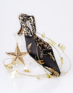 black and gold slingback shoes