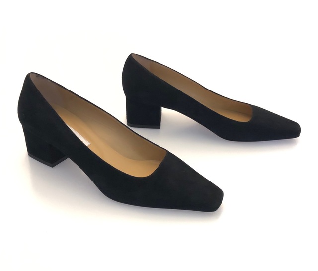 Terry - Black Suede Stilettos with Covered Toes