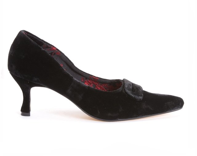 black velvet court shoes