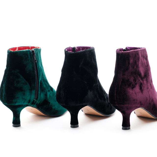 Velvet Pixie Boots / Plum | Mandarina Shoes