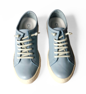 blue easy lace leather sneakers