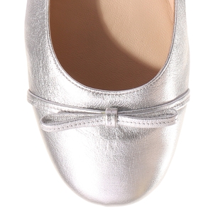 Silver Ballet Flats