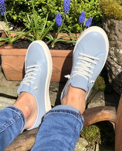 blue easy lace leather sneakers