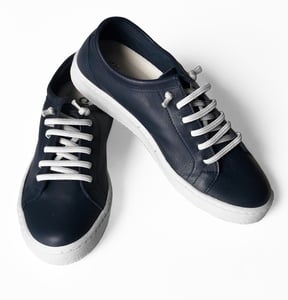 navy blue easy lace leather sneakers