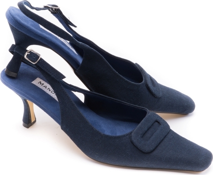 Handmade French Navy High Slingback | Sale | Mandarina Shoes