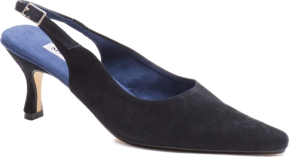 Saskia Navy Suede Slingbacks | Mandarina Shoes