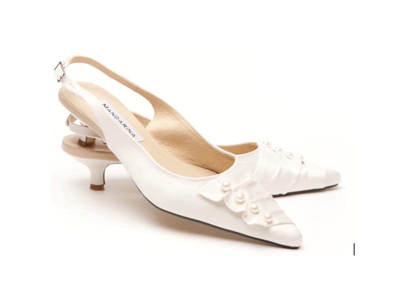 Satin Wedding Shoes | Kitten Heels 